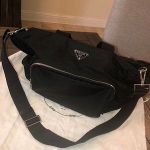 PRADA Nylon Diaper Bag in black